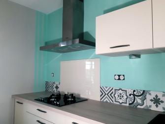 Cordier Christophe Peinture vert d'eau dans cuisine